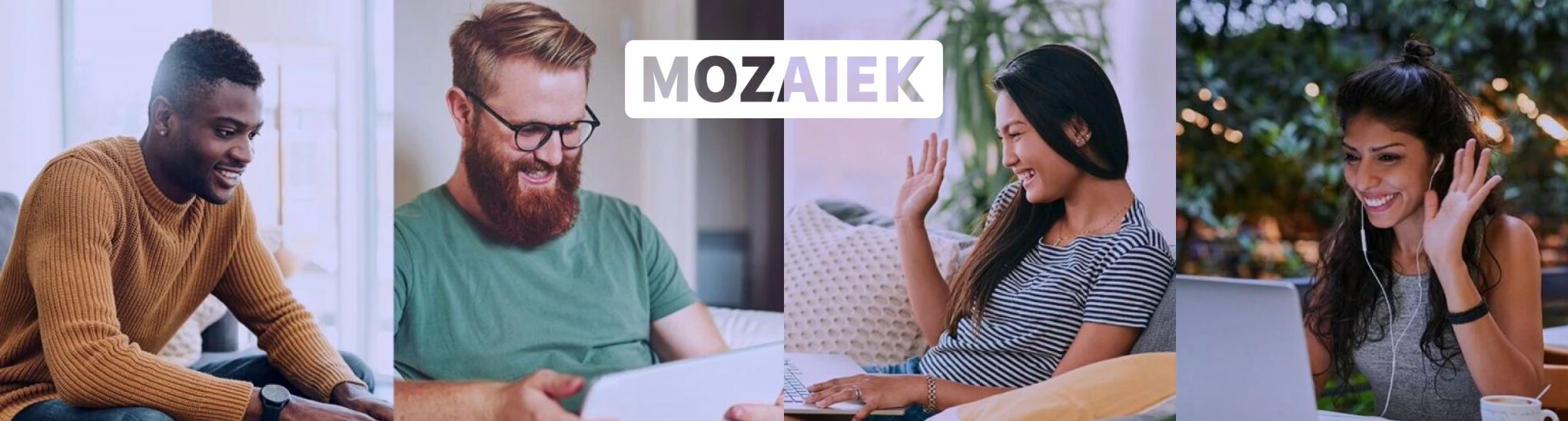 Verschillende beelden van mensen die een online Alpha doen